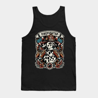 Firefighter Dalmatian - Textured Tank Top